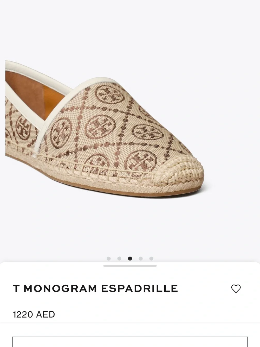 Tory Burch Tan and Beige T Monogram Flat Espadrilles